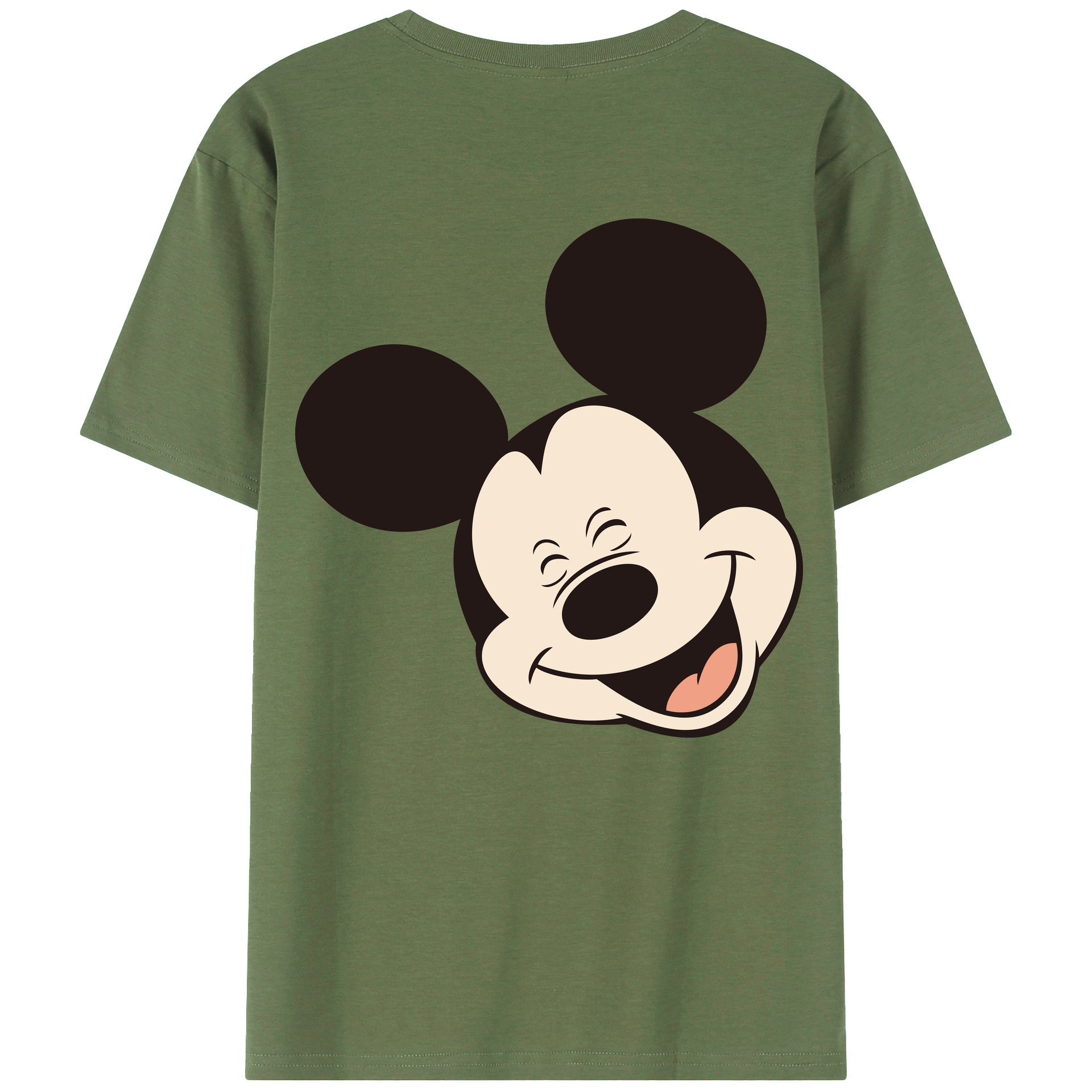 ミッキーマウス Mickey Mouse 綿100％ メンズ半袖Tシャツ（バックプリント） 通気性